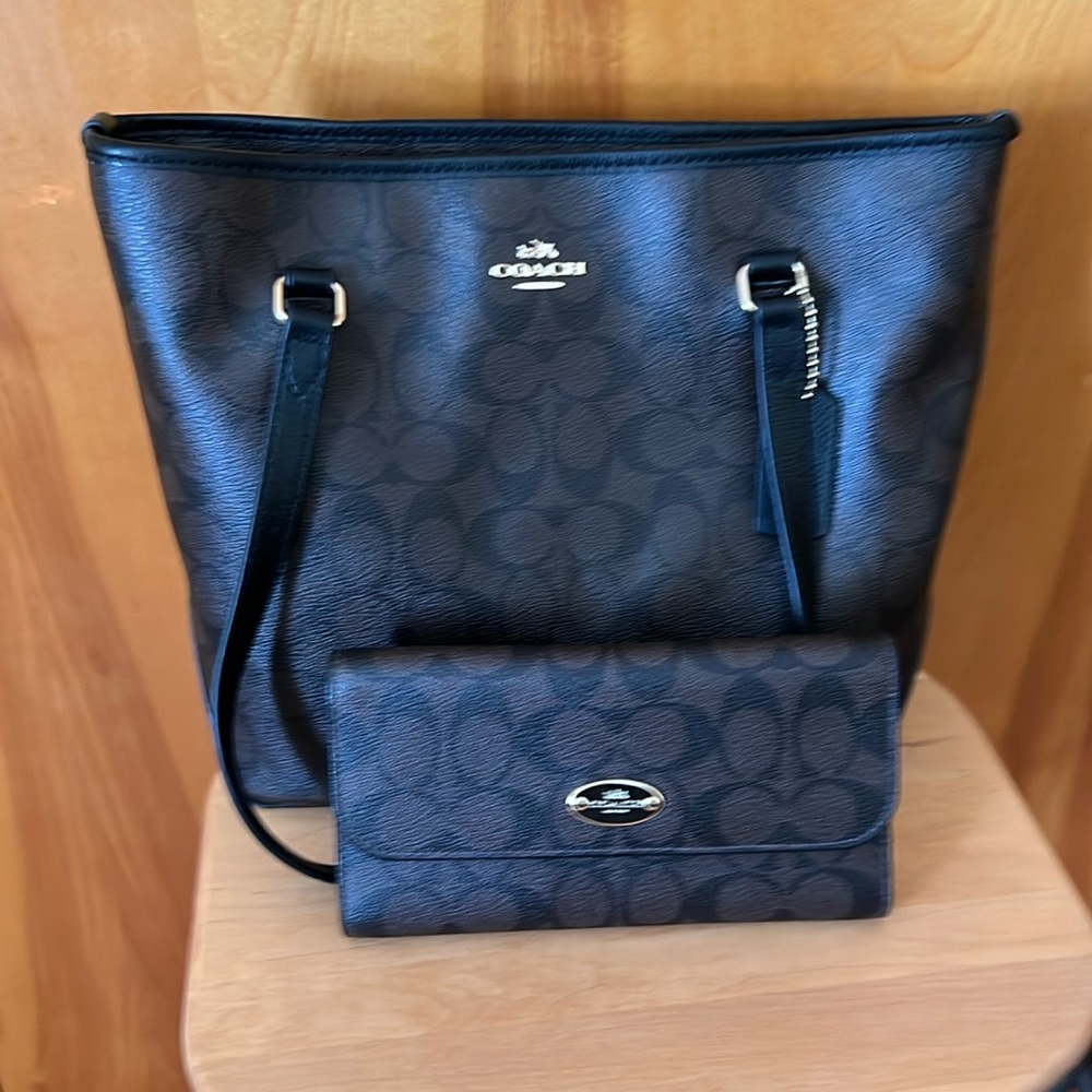 Coach bag with matching wallet